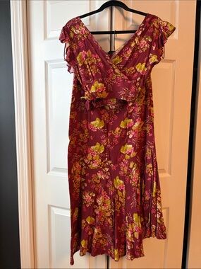 Floral Set (Skirt and Top) in Burgundy